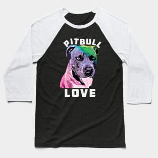 Blue Nose Pitbull Love Pop Art Style Cool Pit Baseball T-Shirt